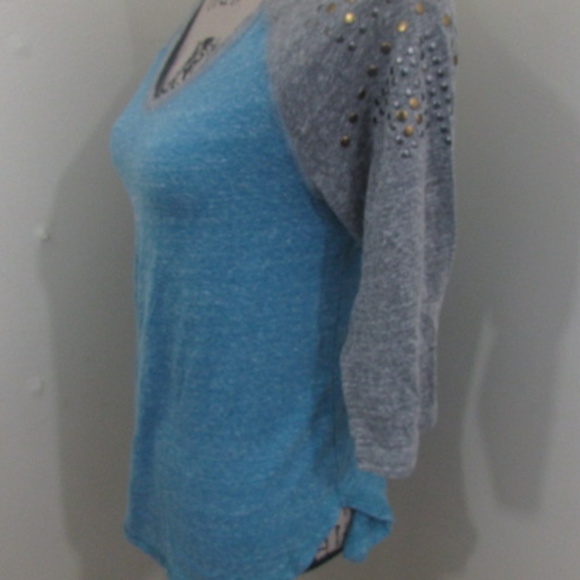 French Laundry Tops - French Laundry Shirt Small Womens Blue Gray Studs